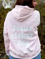 Last inn bildet i Galleri-visningsprogrammet, Jesus elsker deg - lyserosa hettegenser
